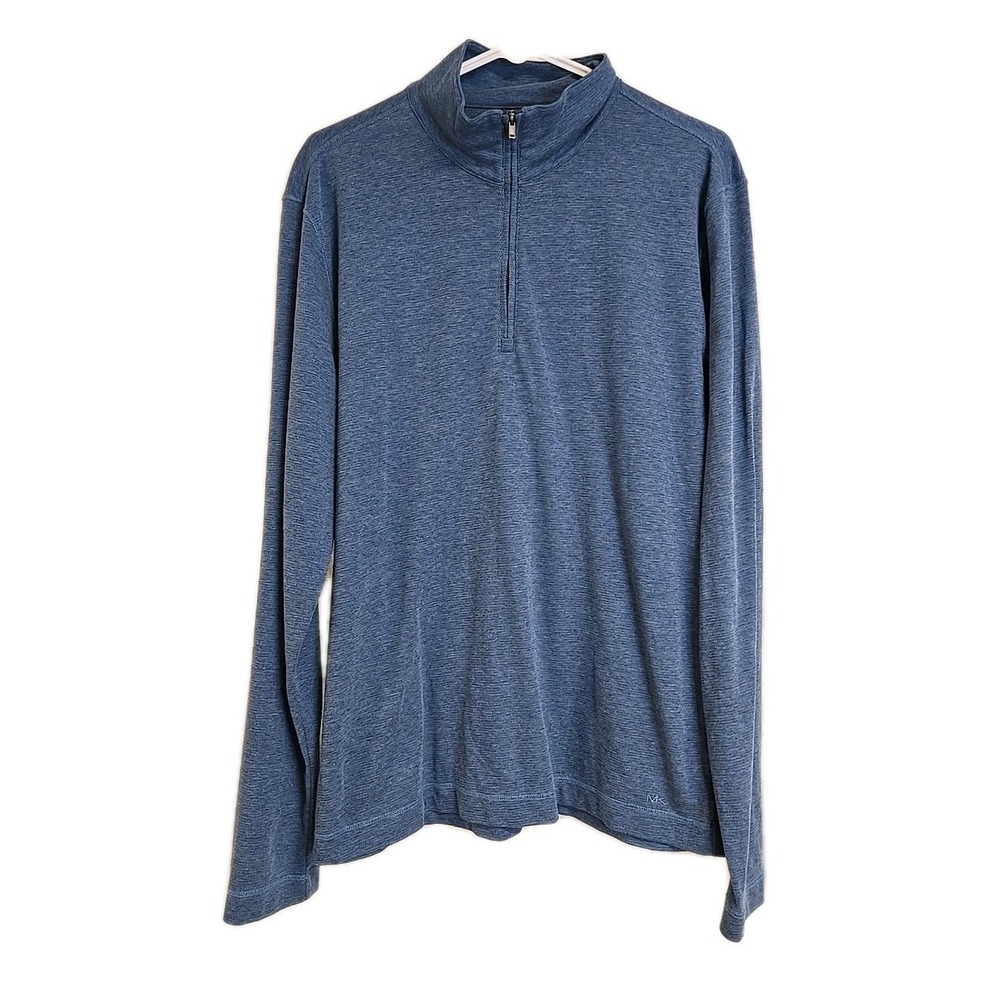MICHAEL KORS Quarter-Zip Pullover Sweater Blue Men's Size L